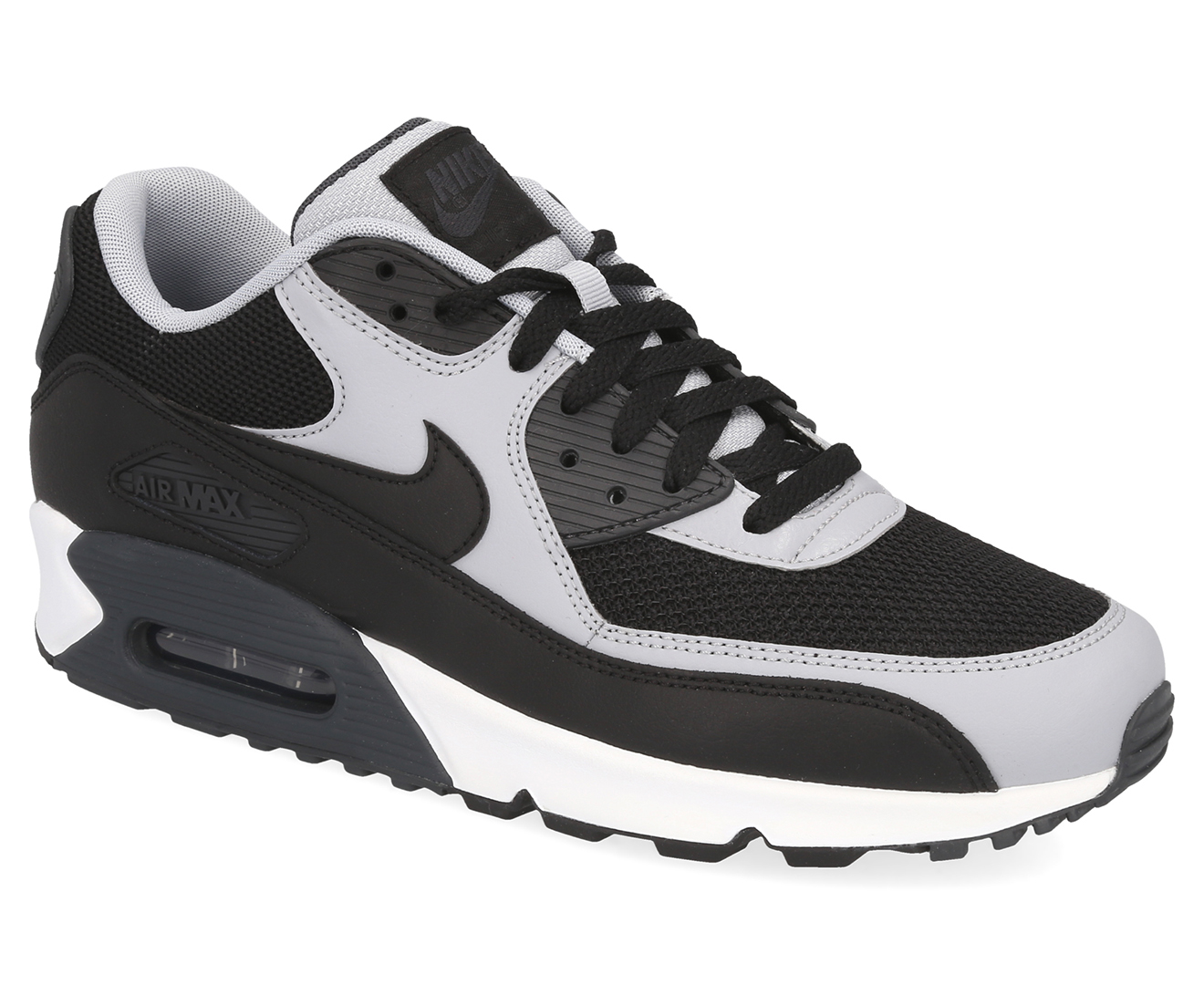 Nike Men's Air Max 90 Essential Sneakers - Black/Black-Wolf Grey
