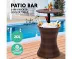 Gardeon Outdoor Bar Table Patio Pool Cooler Ice Bucket Wicker Coffee Picnic Party
