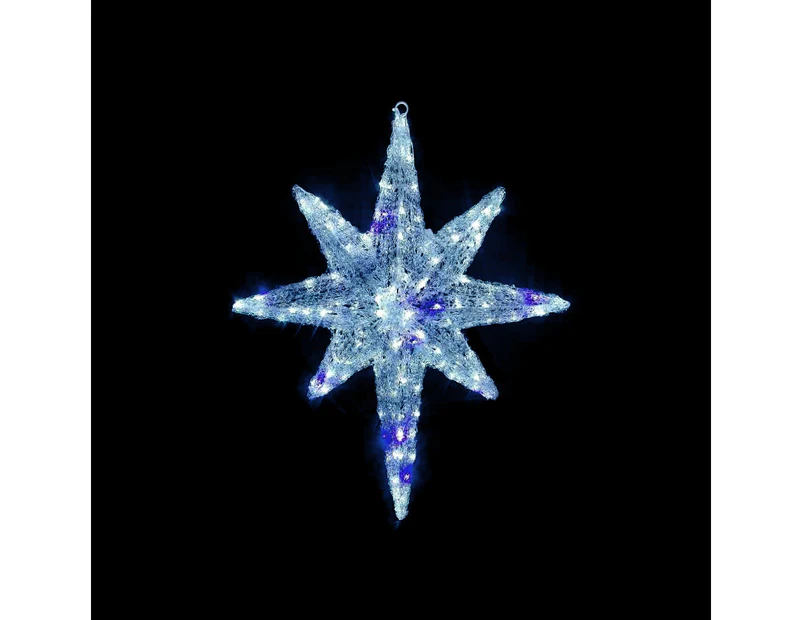 Christmas LED Motif Twinkling Blue White LED Nativity Northern Star 74x59cm Outdoor Motif Sign