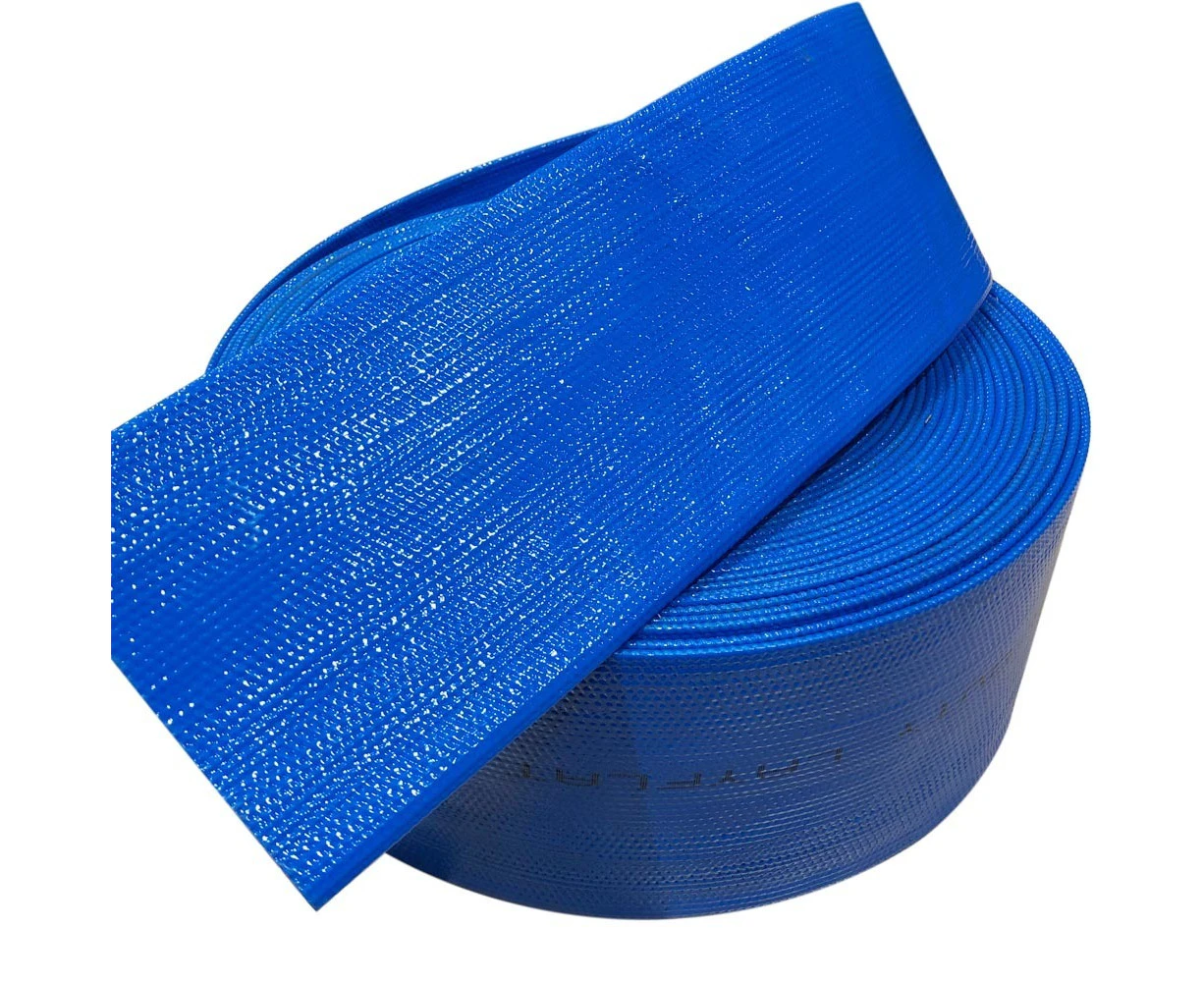 Premium Quality PVC Blue Layflat Lay Flat Hose 2 inch 65PSI - 25m roll