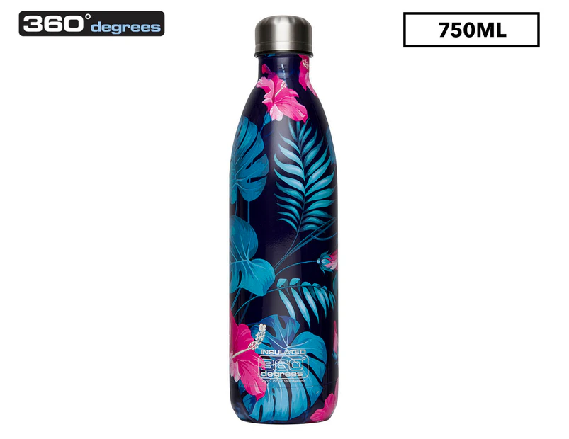 360 Degrees Vacuum Insulated Stainless Steel Soda Bottle 750mL - Hibiscus