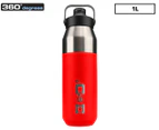 360 Degrees Sip Cap Vacuum Insulated Bottle 1L - Bright Red