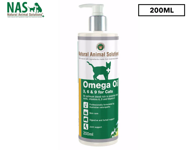 Natural Animal Solutions Omega Oil 3, 6 & 9 For Cats 200mL
