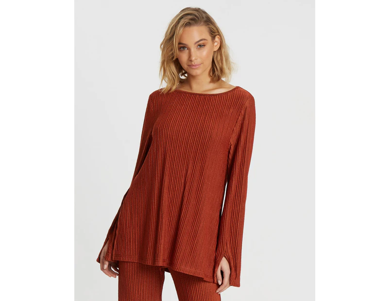 The Fated Women's Stella Knit Top - Rust Shimmer