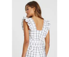 The Fated Women's Hendrix Cropped Top - Black White Check