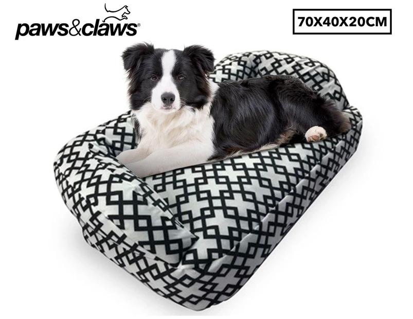 Paws & Claws 70x40x20cm Fremantle Lounger Bed - Black/White