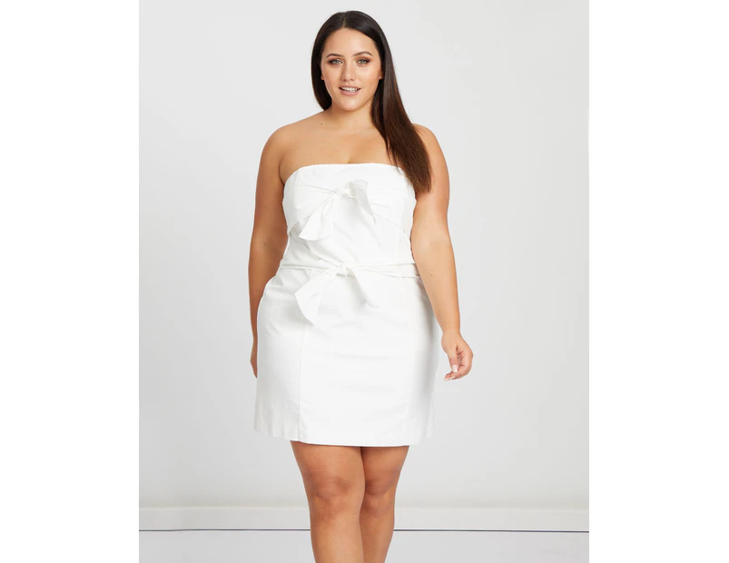Bwldr Women's Carson Double Tie Mini Dress - White