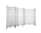 Artiss Room Divider Screen  8 Panel Privacy Wood Dividers Stand Bed Timber White