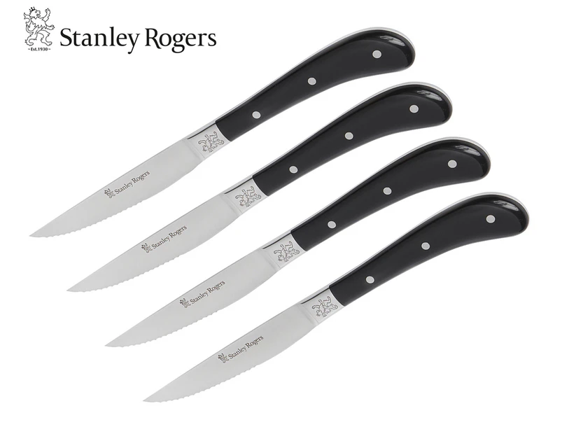 Stanley Rogers 4-Piece Pistol Grip Steak Knives - Artisan Black