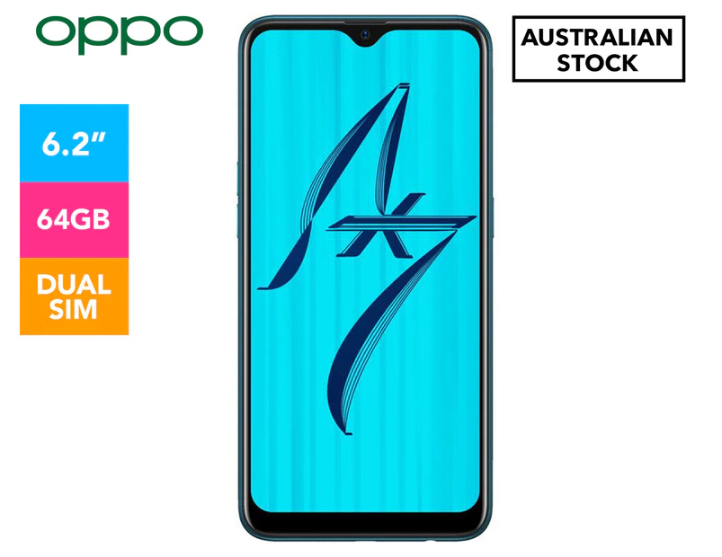 OPPO 64GB AX7 Dual SIM Smartphone AU Stock Unlocked - Glaze Blue