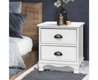 Bedside Tables Drawers Side Table Nightstand Vintage Storage Cabinet x2