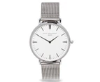 Elie Beaumont Women's 33mm Small Mesh Oxford Watch - Silver/White