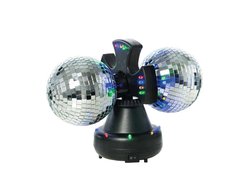 Rotating Dual Mirror Ball LED Disco Party Light