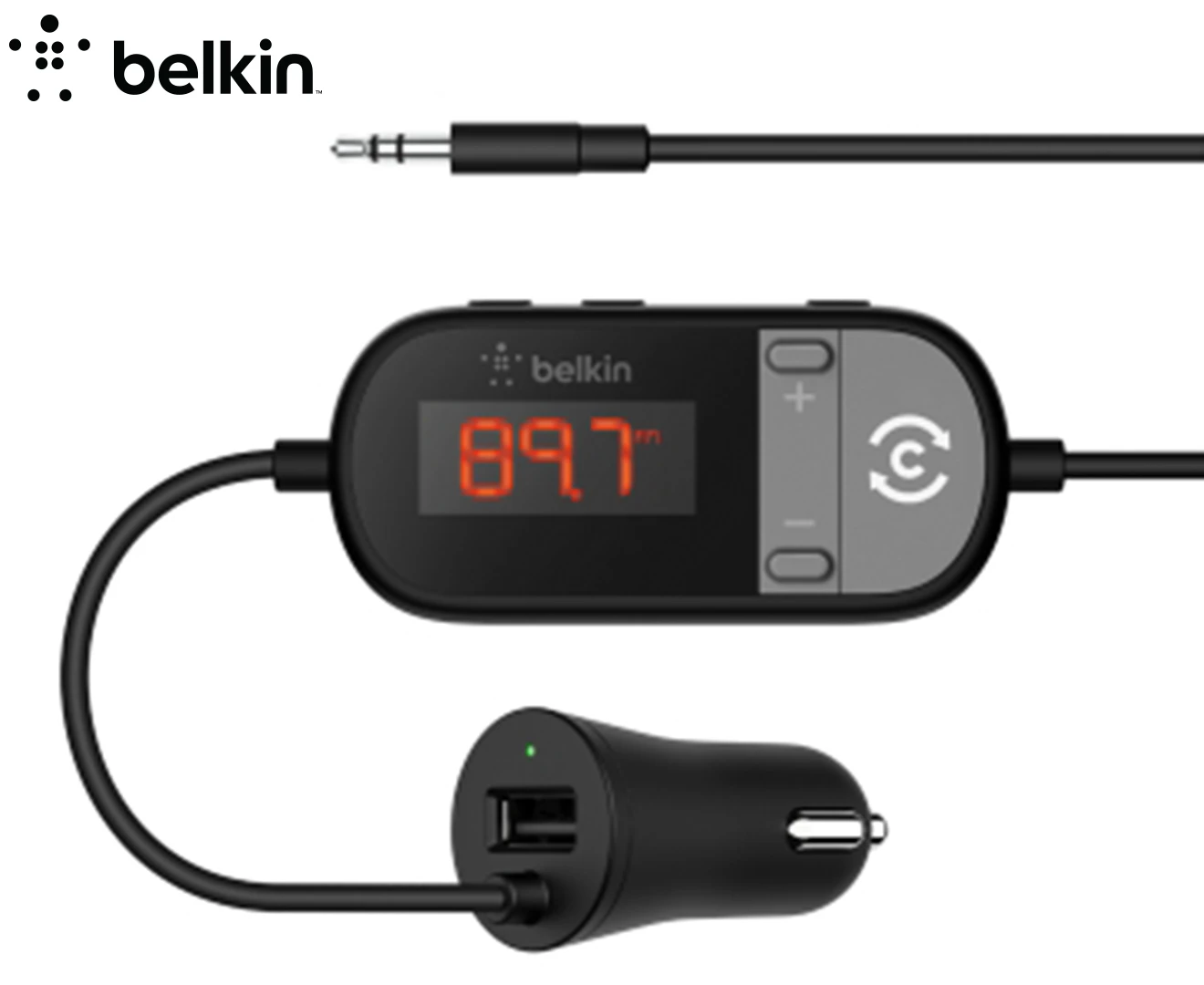 Belkin TuneCast In-Car Kit Single Port/3.5mm Aux Headphone Jack FM Transmitter