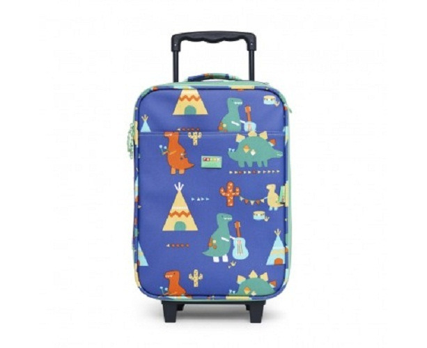 Blue, 20 inch Portable Childrens Travel Thickening Rideable Trolley Luggage Case Unisex Back to School Tots Kids Suitcase Waterproof Hard Shell with Spinner Wheel 
