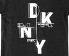 DKNY Boys' Art Tee / T-Shirt / Tshirt - Black Heather