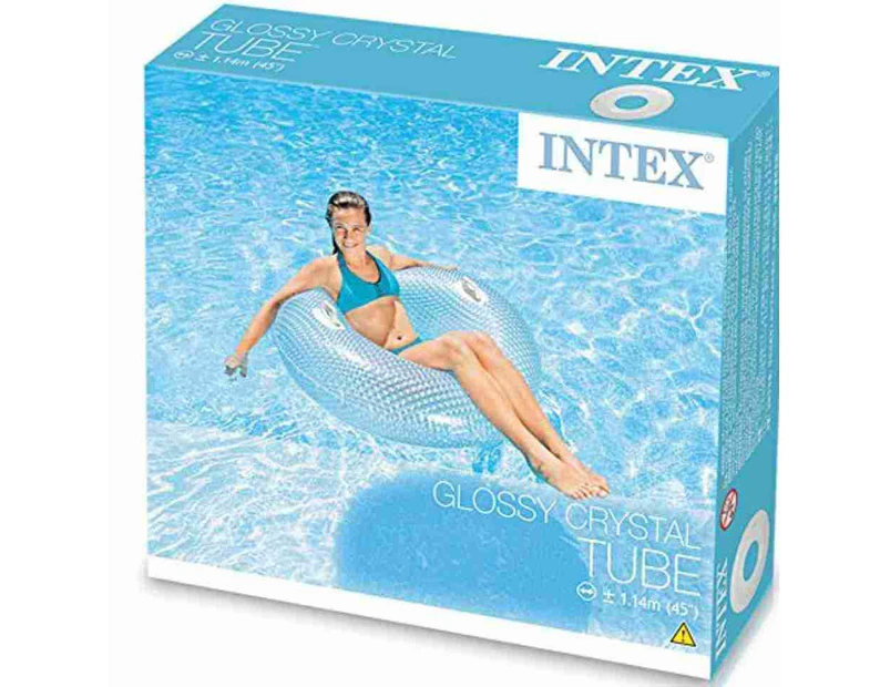 Intex Glossy Crystal Tube Inflatable Pool Toy Float Ring Clear