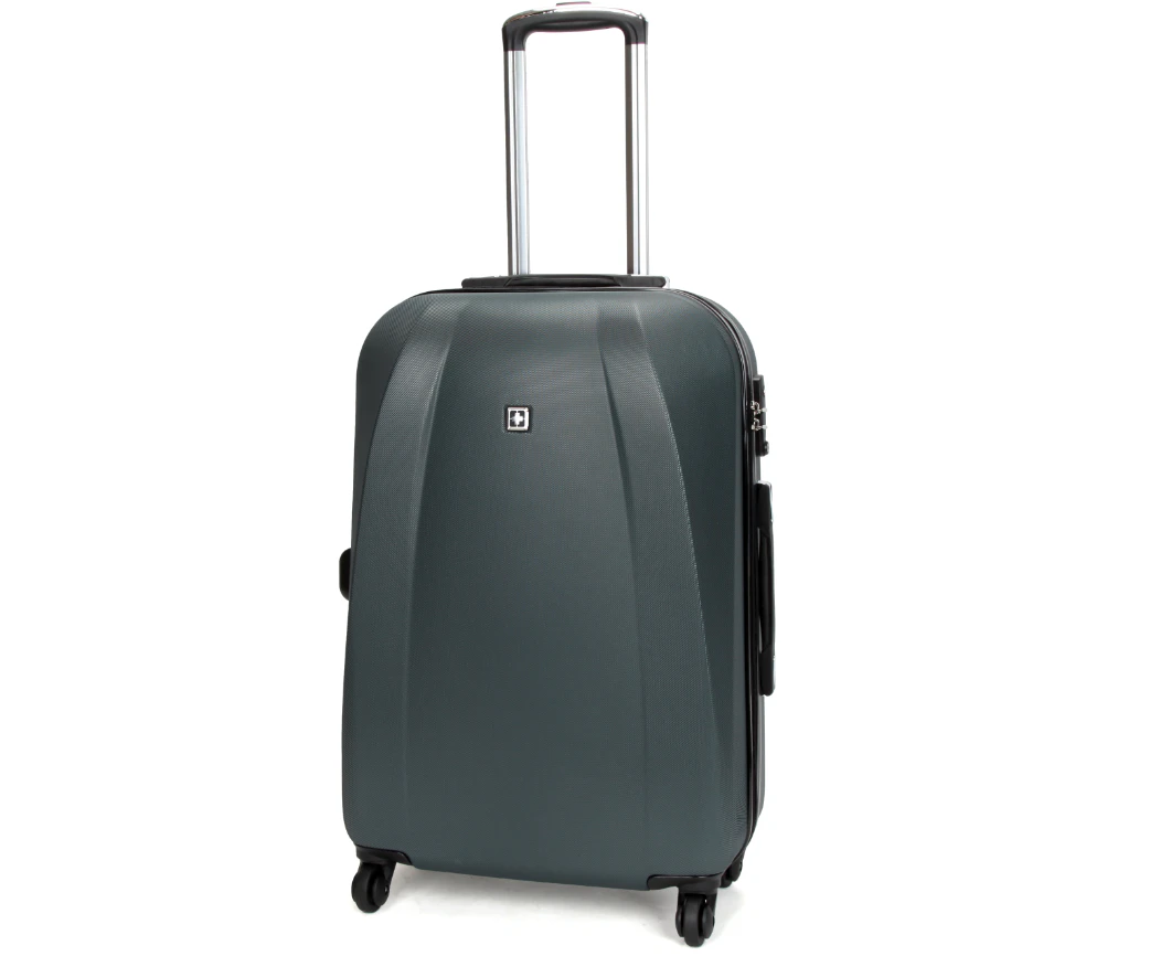 Swiss Aluminium Luggage Suitcase Lightweight with TSA locker 8 wheels 360 degree rolling HardCase SN6104A-Grey