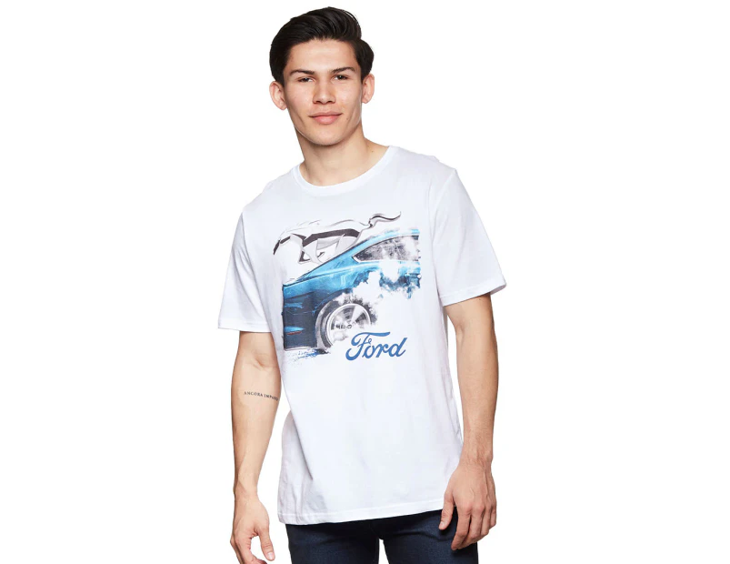 Ford Men's Mustang Tee / Tshirt / T-shirt  - White