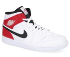 Nike Men's Air Jordan 1 Mid Shoe - White/Black-Gym Red