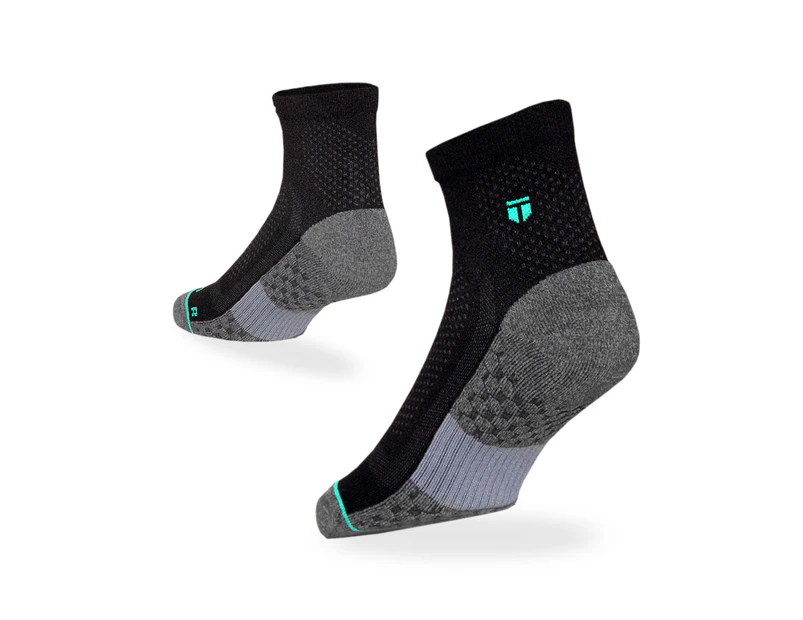 TEGO - Socks - Quarter - All Day Performance - Unisex - 2 Pack - Charcole GR