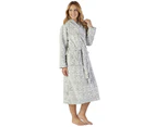 Slenderella HC2351 Luxury Fleece Motif Dressing Gown - Grey