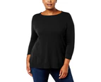 Karen Scott Women's Sweaters - Pullover Sweater - Lux Soft Black