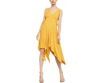 Bcbgmaxazria Women's Dresses Midi Dress - Color: Golden Glow