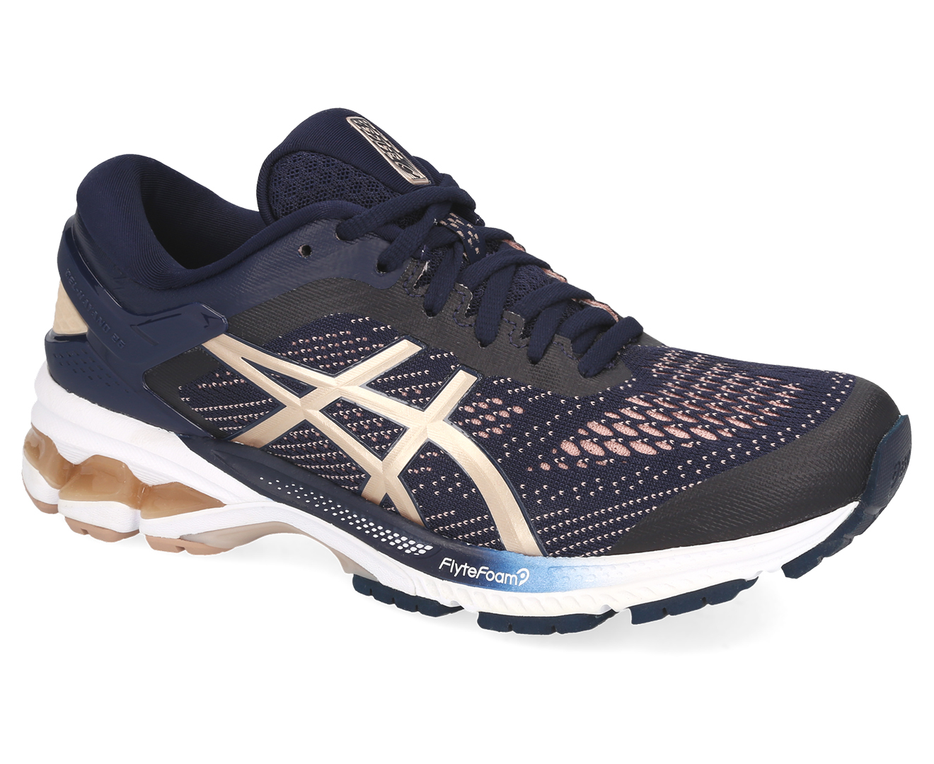 ASICS Women's GEL-Kayano 26 Running Shoes - Midnight/Frosted Almond ...