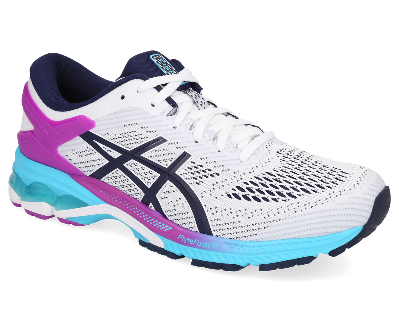 ASICS Women's GEL-Kayano 26 Running Shoes - White/Peacoat | Catch.co.nz