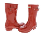 Hunter Womens Original Short Gloss Rubber Mid-Calf Military Red Rain Boots