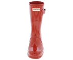 Hunter Womens Original Short Gloss Rubber Mid-Calf Military Red Rain Boots