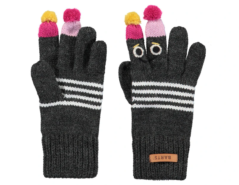 Barts Boys & Girls Puppet Warm And Soft Character Winter Gloves - Dark Heather