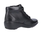 Fleet & Foster Womens Merle Lace Up Leather Ankle Boots - Black