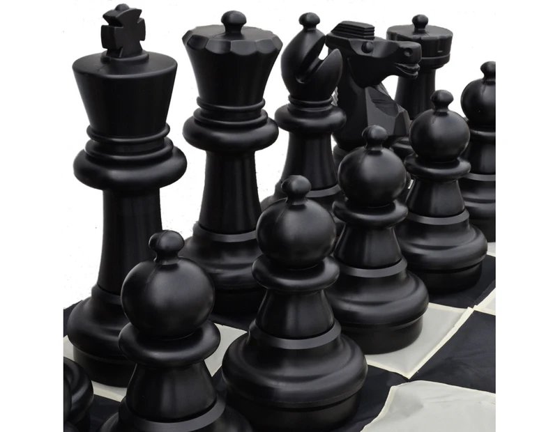 Large 60cm (24 Inch) Plastic Chess, Checkers, Mat and Bag Package
