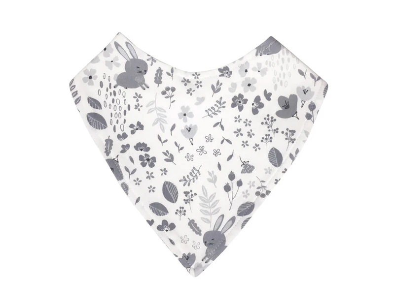 Mister Fly White Bunny Floral Dribble Bib
