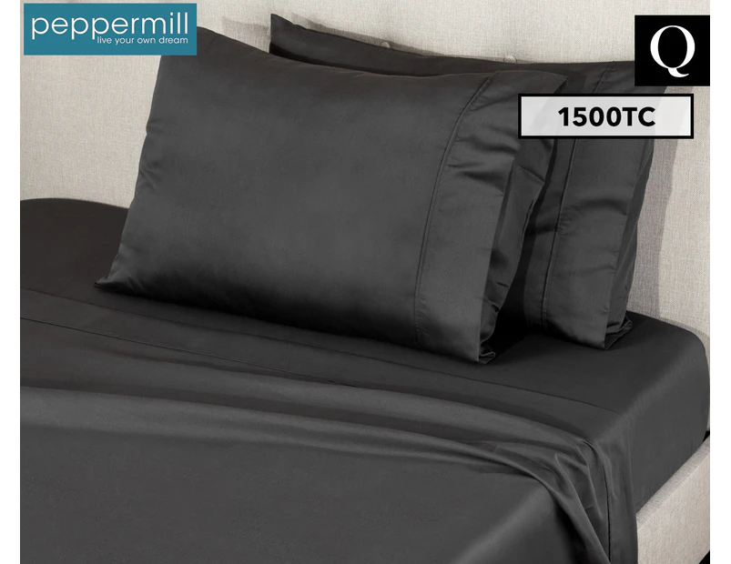 Peppermill by Phase 2 1500TC Queen Bed Sheet Set - Charcoal