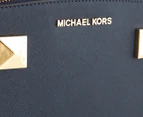 Michael Kors Karla Small Leather Satchel Bag - Navy