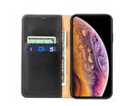 For iPhone 11 Case Leather Flip Wallet Folio Protective Cover with Stand Black