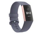 Fitbit Charge 3 Advanced Health & Fitness Tracker - Blue Grey/Rose Gold Aluminium