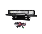 LIGHTFOX 20inch Triple Row LED Light Bar Combo Beam + 23'' Number Plate Frame + Wiring Kit