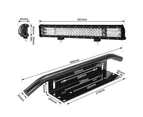 LIGHTFOX 20inch Triple Row LED Light Bar Combo Beam + 23'' Number Plate Frame + Wiring Kit