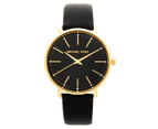 Michael Kors Women's 38mm Pyper Leather Watch - Black/Gold