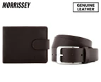 Morrissey Men's Leather Belt & Wallet Gift Set - Brown