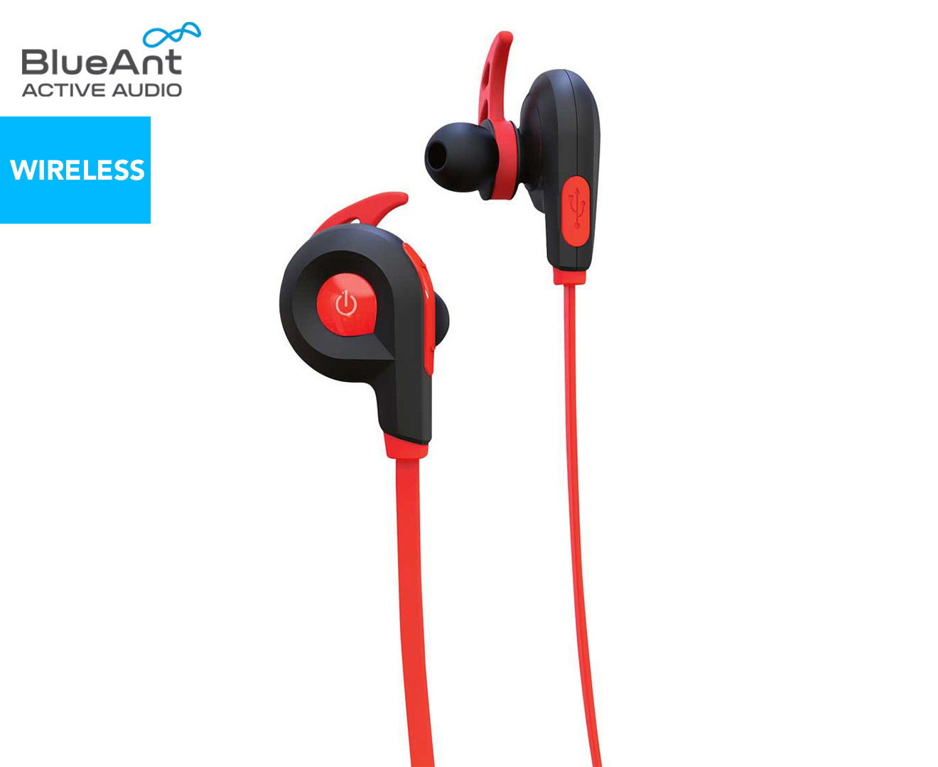 BlueAnt Pump Lite Wireless HD Audio Sportsbuds Red M tch