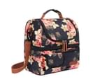 LOKASS Lunch Bags for Women Double Deck Cooler Tote Bag-Blue peony 1
