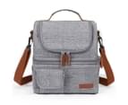 LOKASS Lunch Bags for Women Double Deck Cooler Tote Bag-Grey 9
