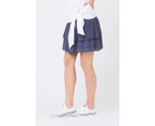 Shirred Waist Frill Skirt - Washed Indigo