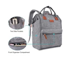LOKASS Laptop Backpack 15.6 Inch Wide Open Computer Backpack-Grey