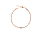 Italian sterling silver cubic zirconia rose gold plated bracelet